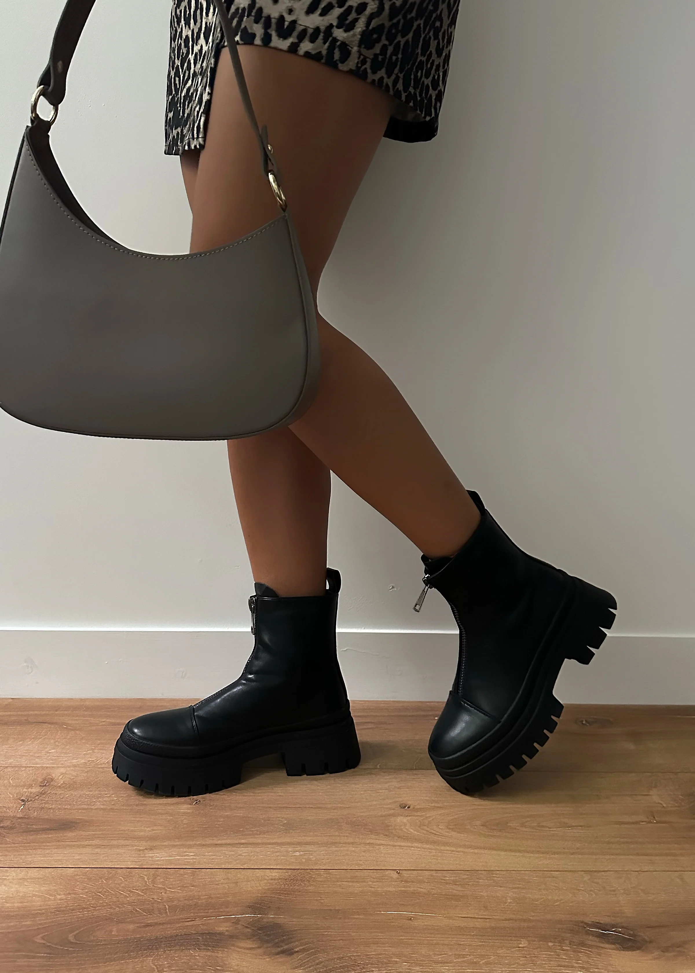 Bottines noires zippées à plateforme JUNON - Image 5