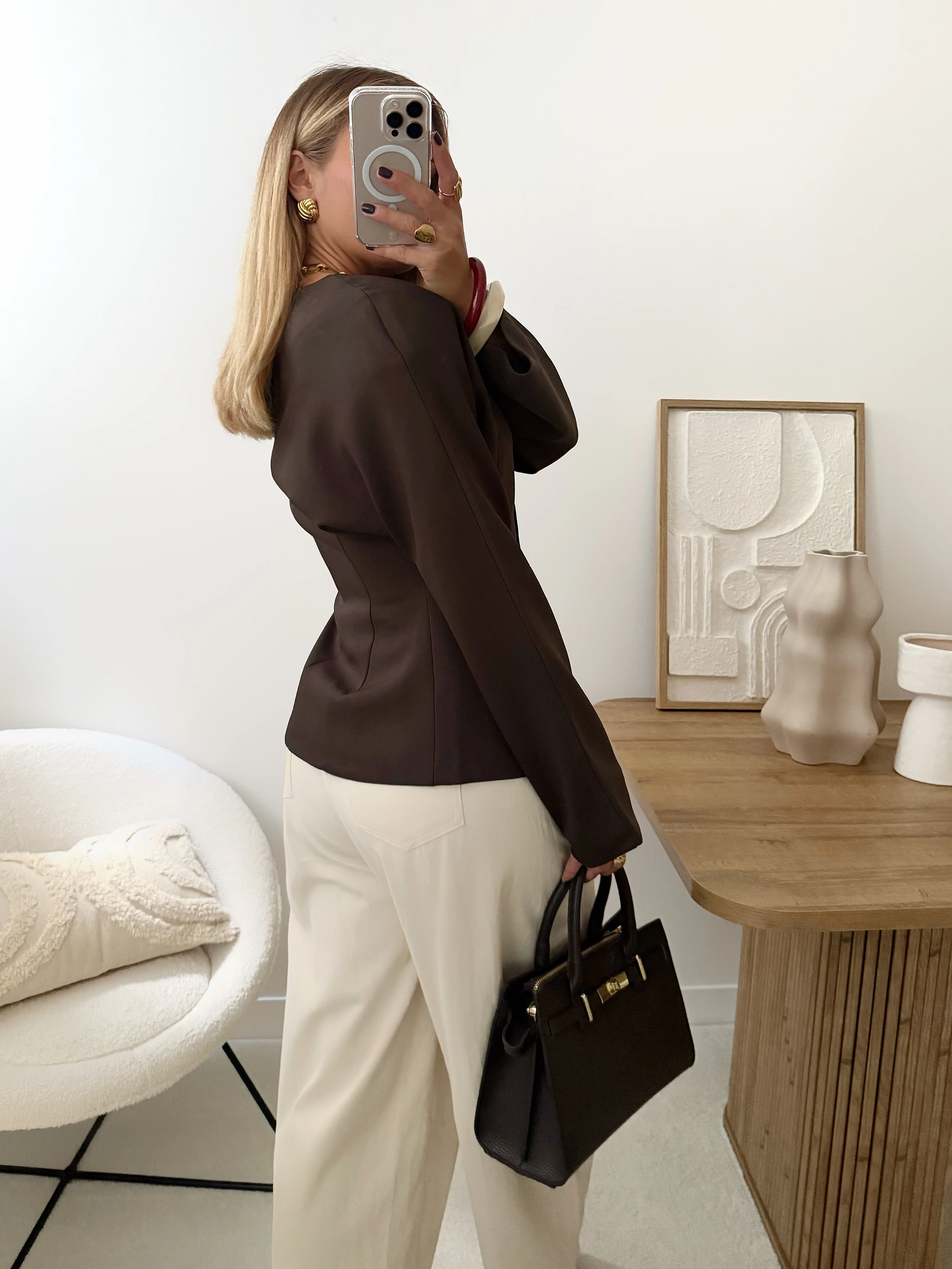 Veste ajustée à boutons dorés MOORE - Image 4