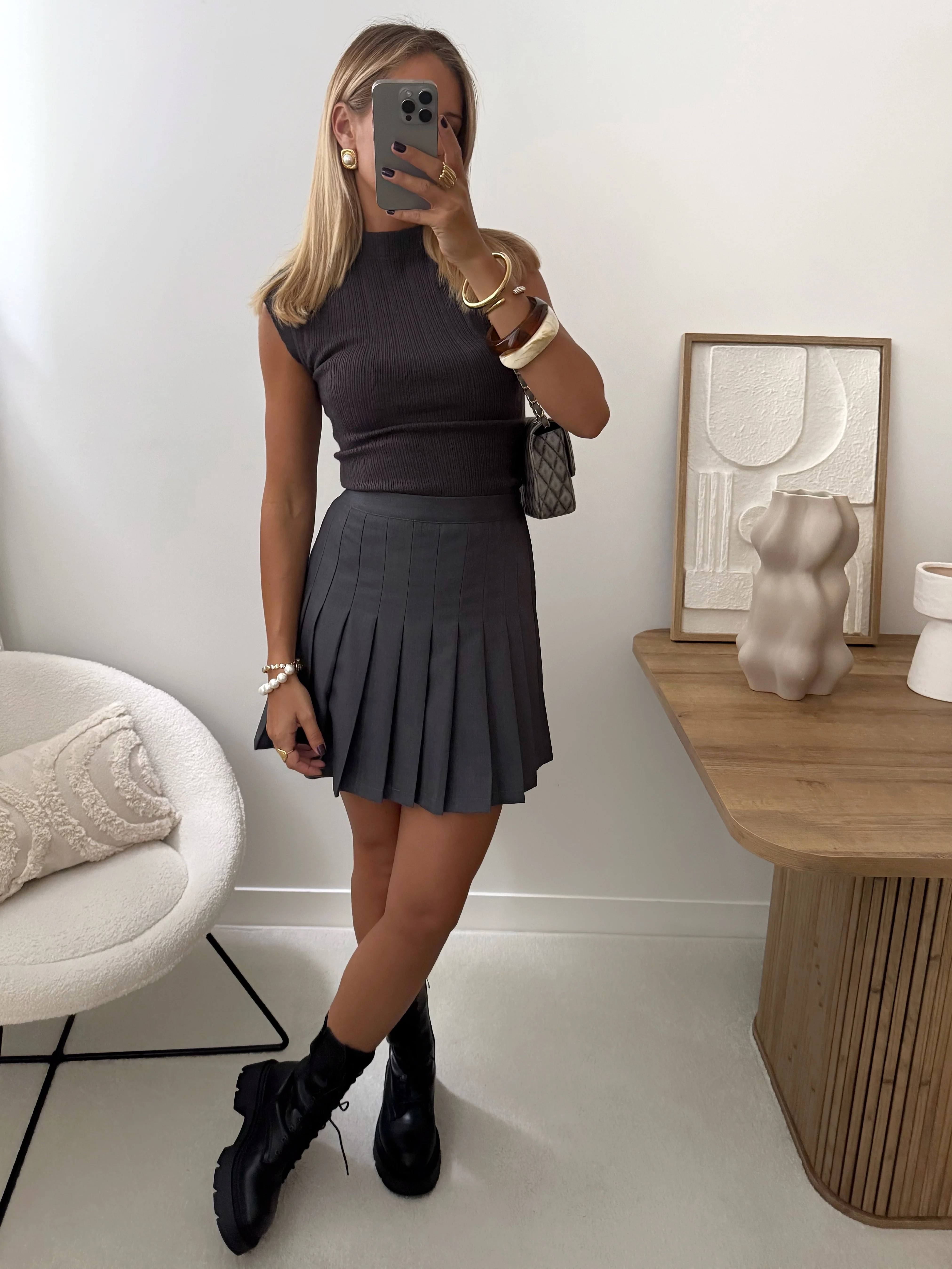 Jupe courte plissée LORETTE - Image 6