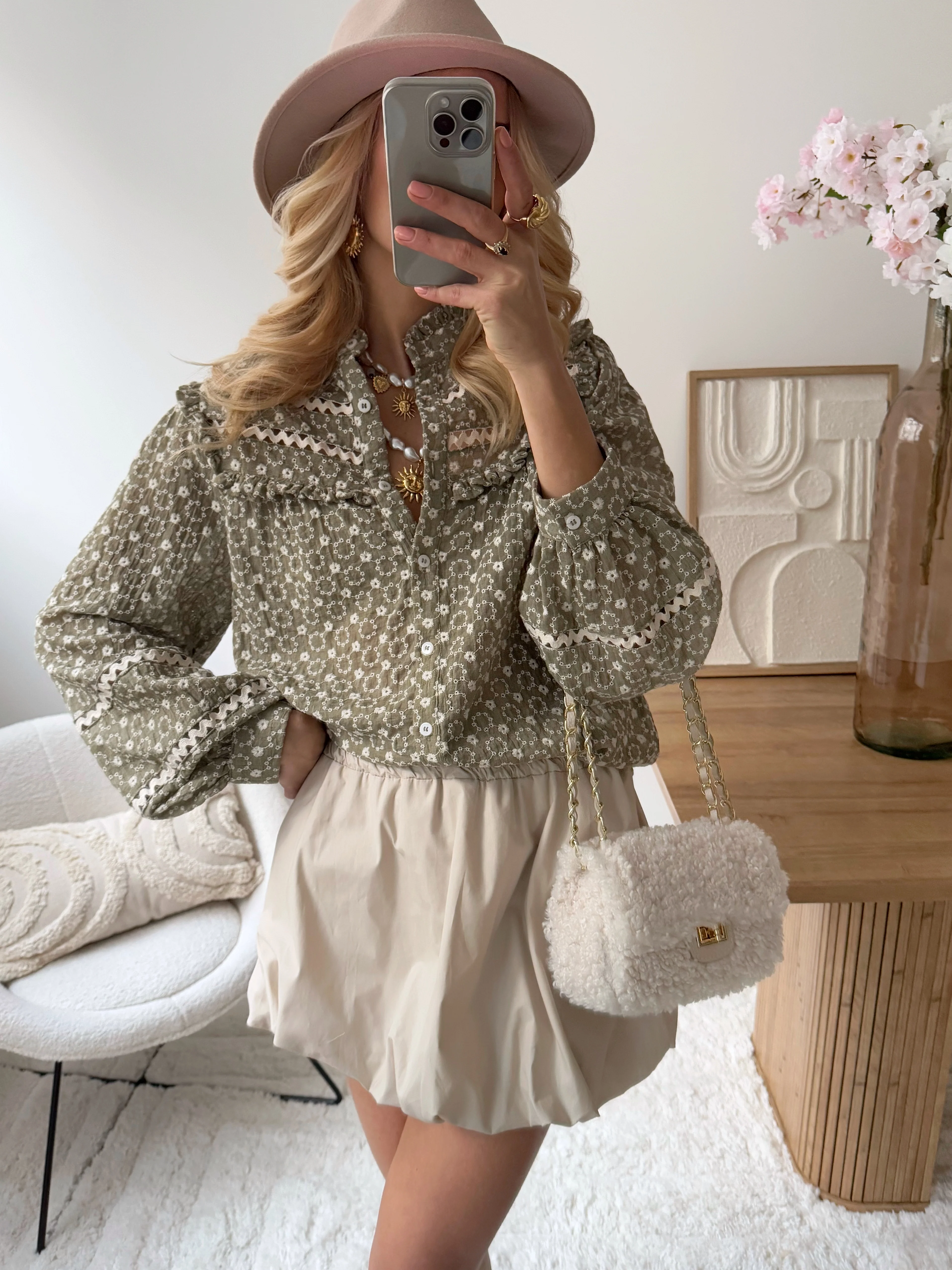 Jupe ballon courte beige TRUTH - Image 2