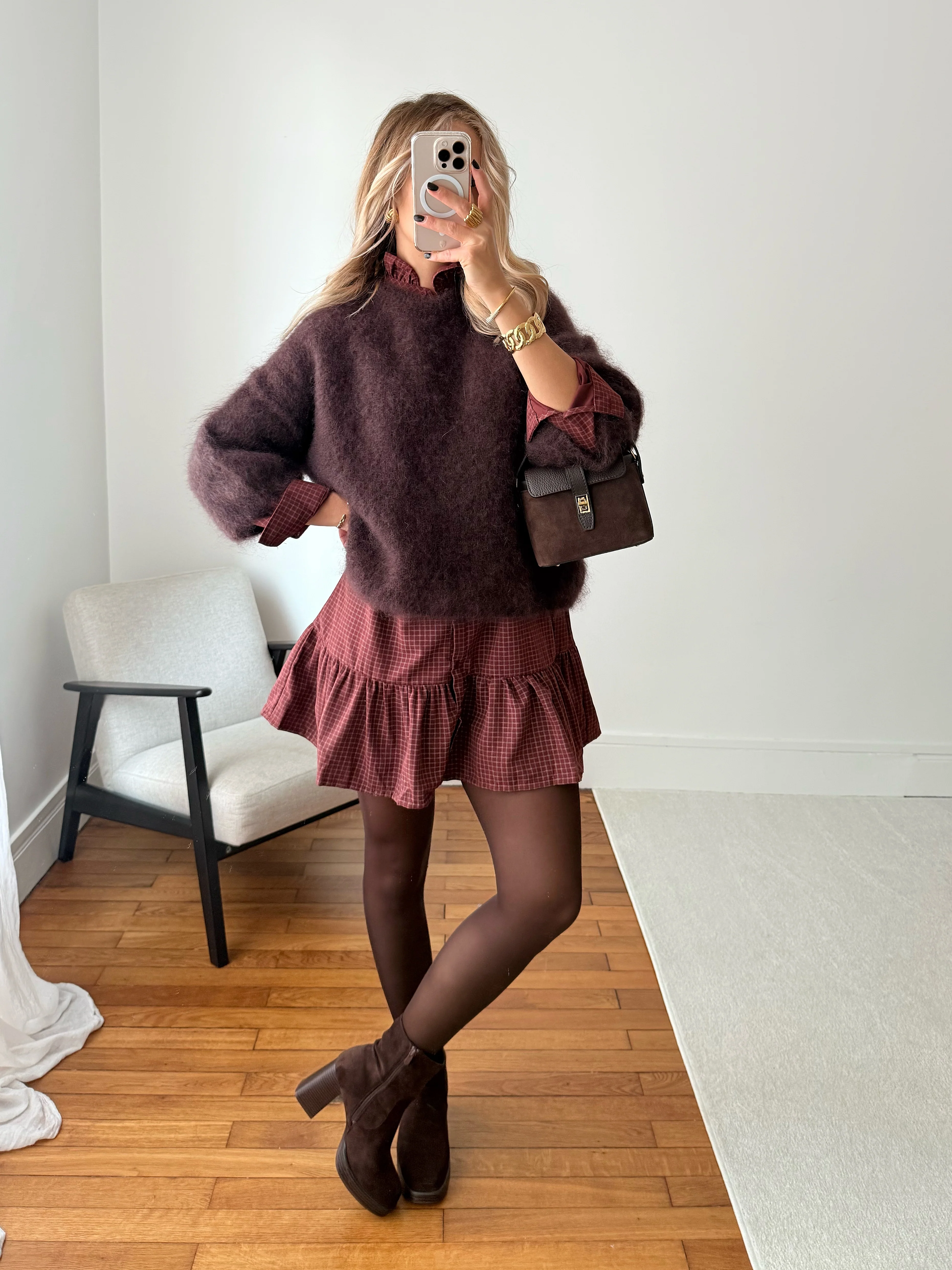 Maille en mohair FERGUSON - chocolat - Image 5