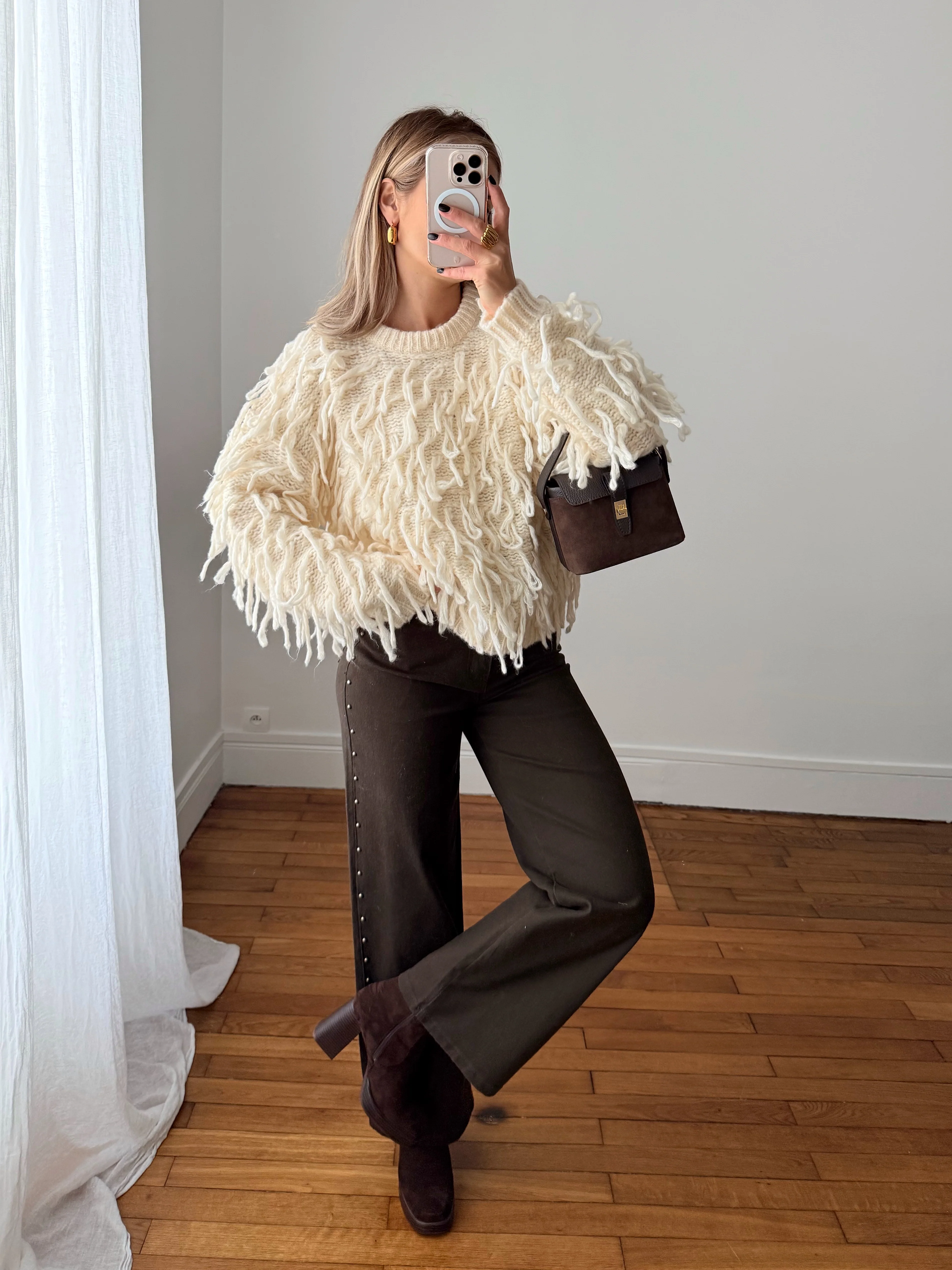 Jean taille haute à clous décoratifs RIGEL - Image 6