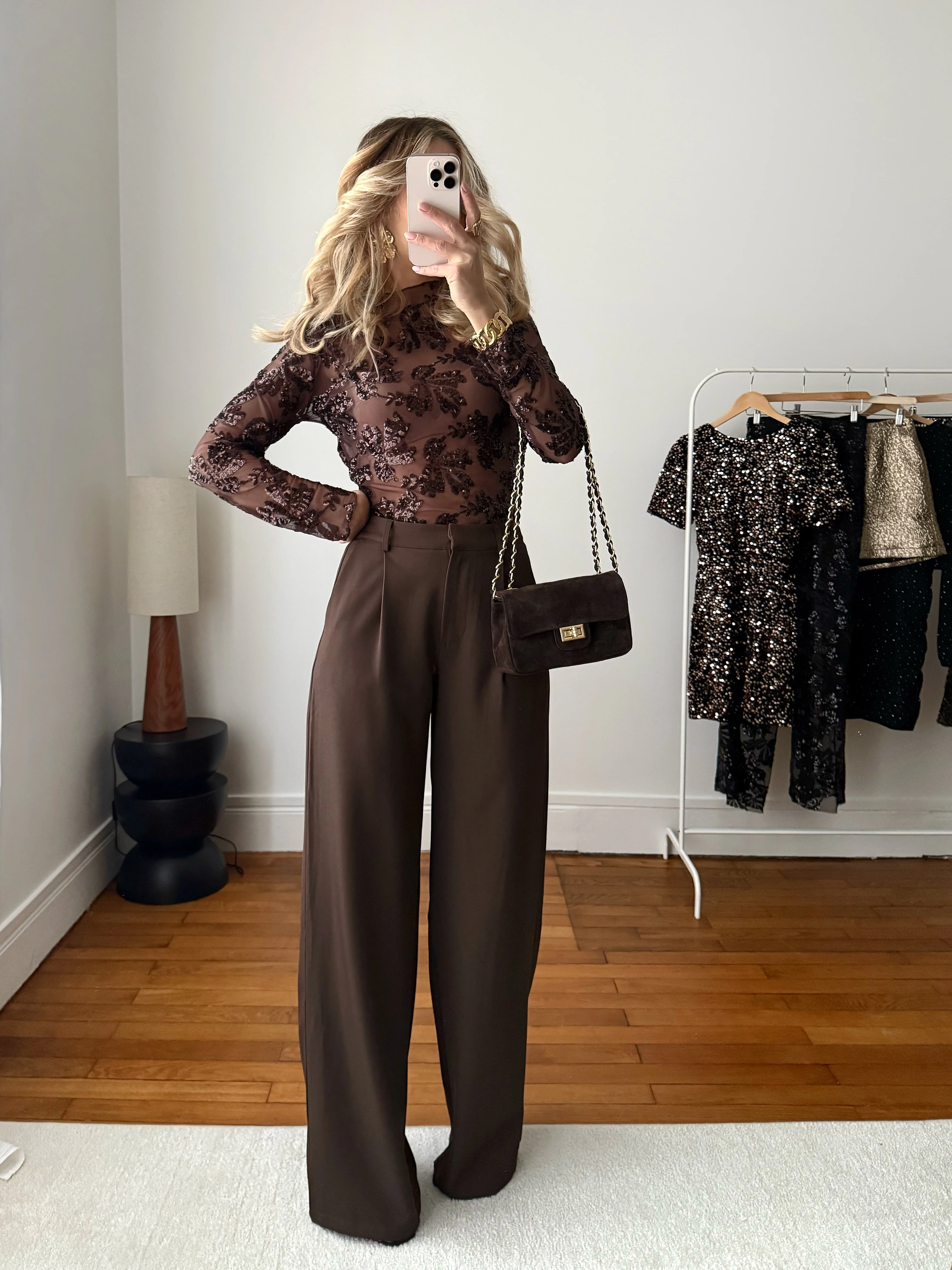 Pantalon tailleur DAMIEN - chocolat - Image 13