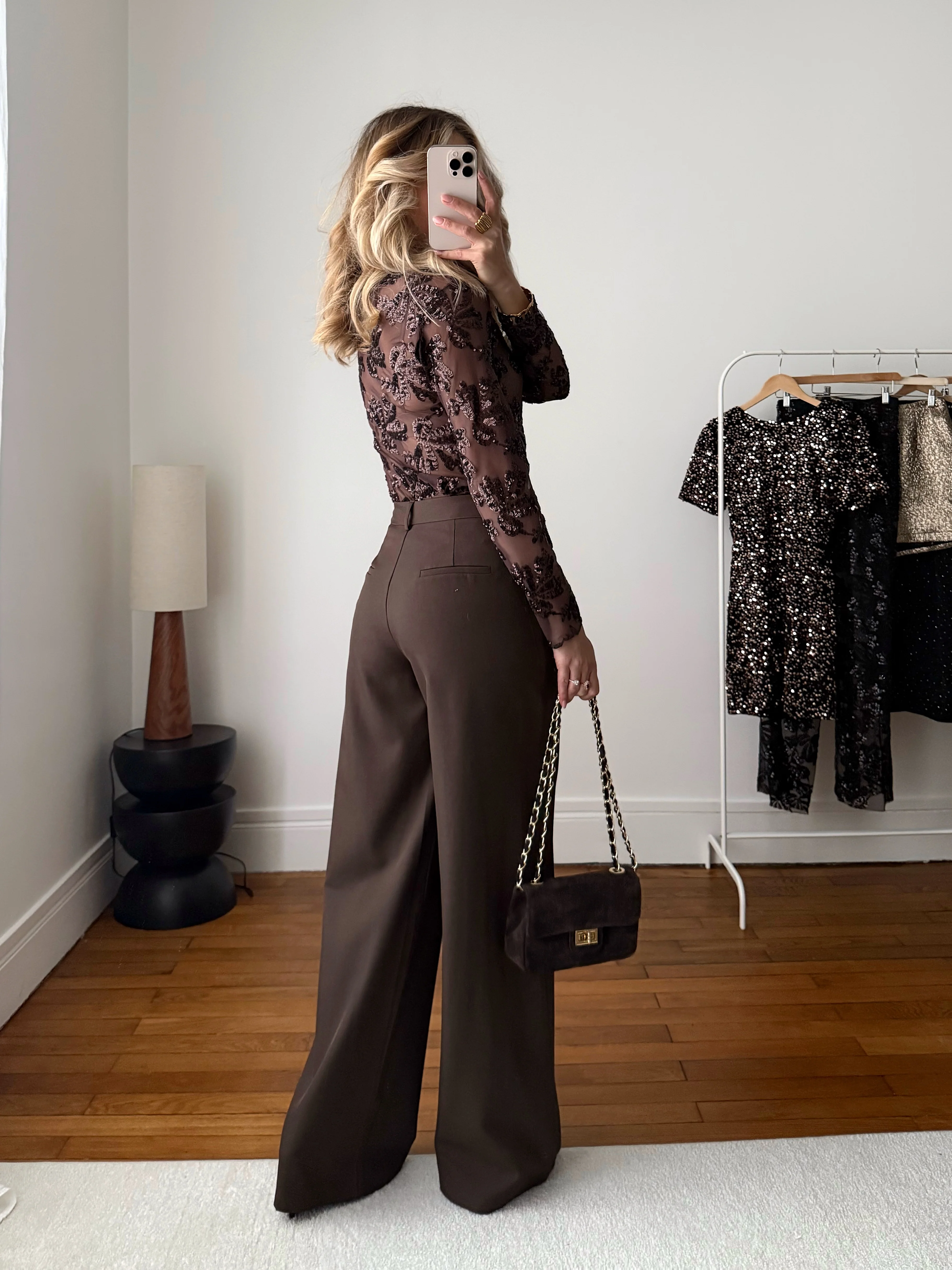 Pantalon tailleur DAMIEN - chocolat - Image 3
