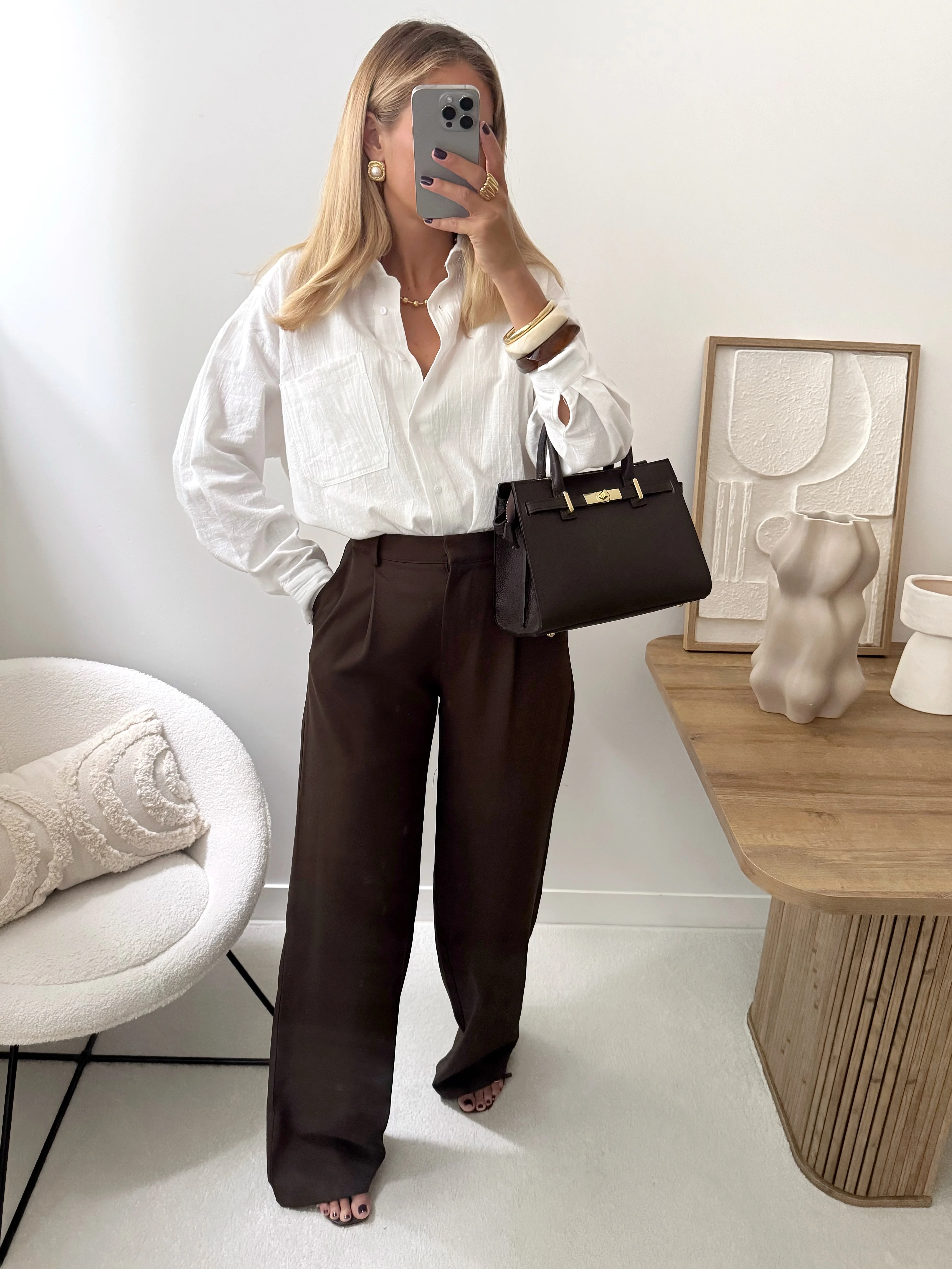 Pantalon tailleur DAMIEN - chocolat - Image 5