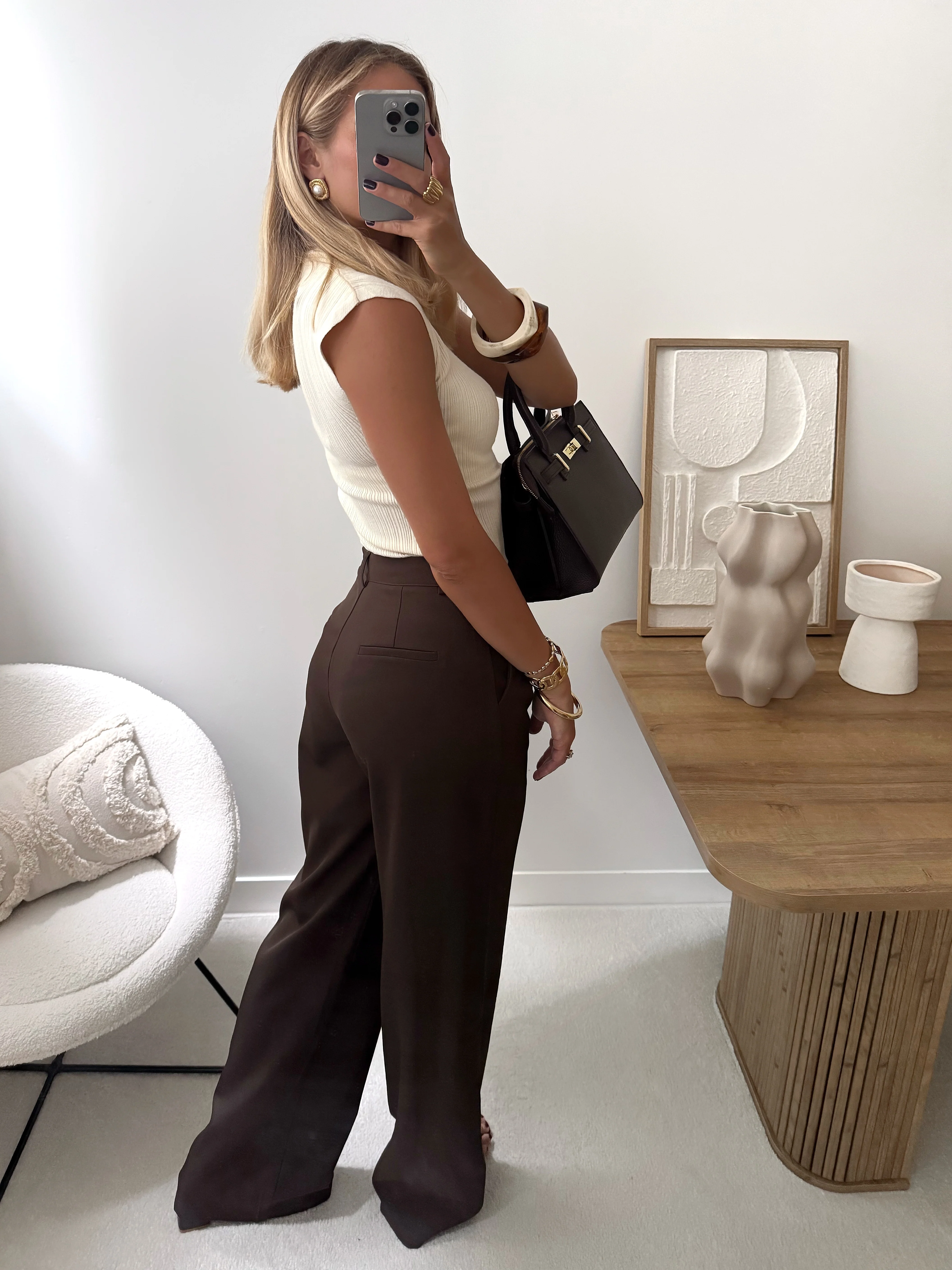 Pantalon tailleur DAMIEN - chocolat - Image 6