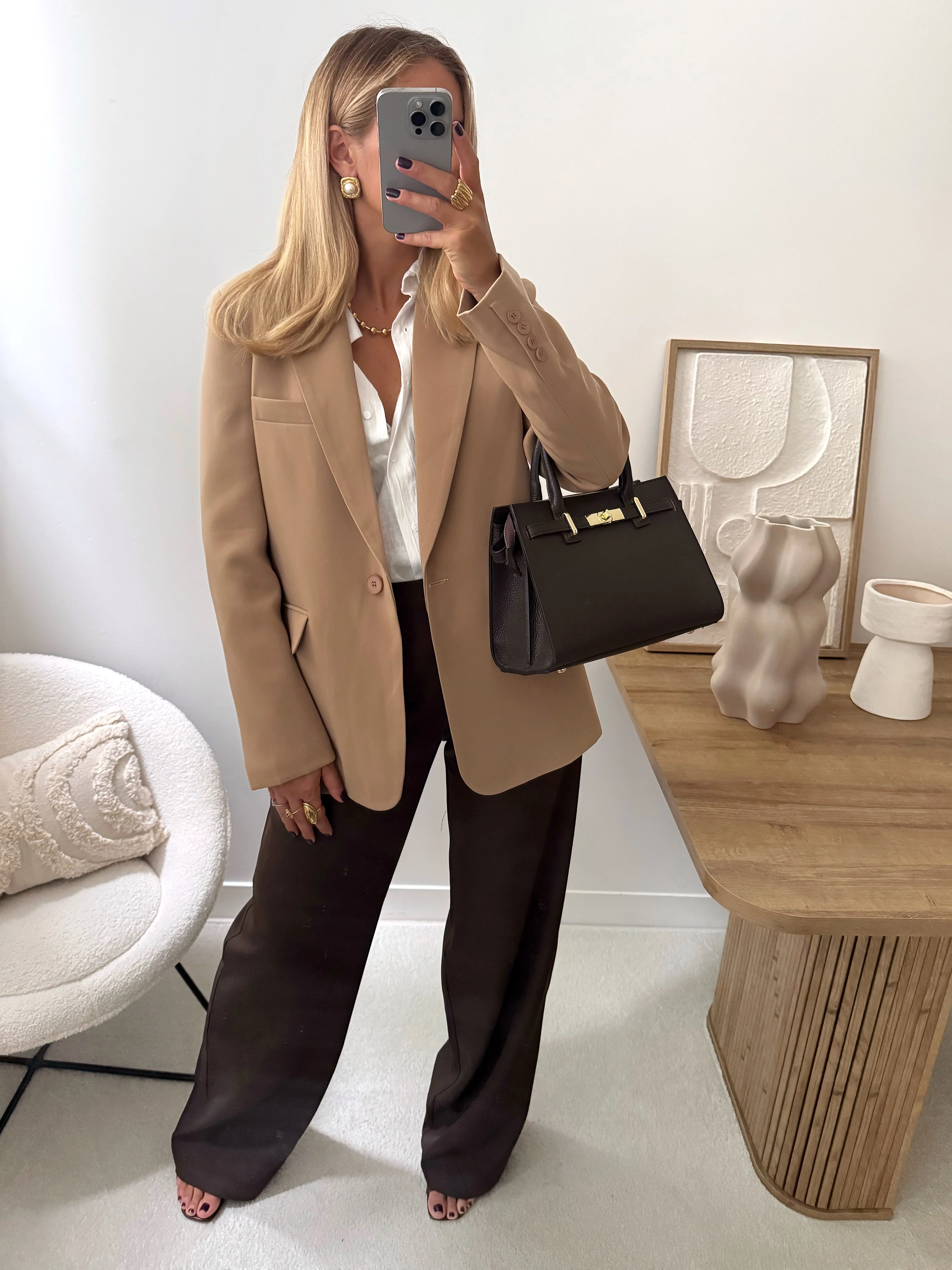 Pantalon tailleur DAMIEN - chocolat - Image 7