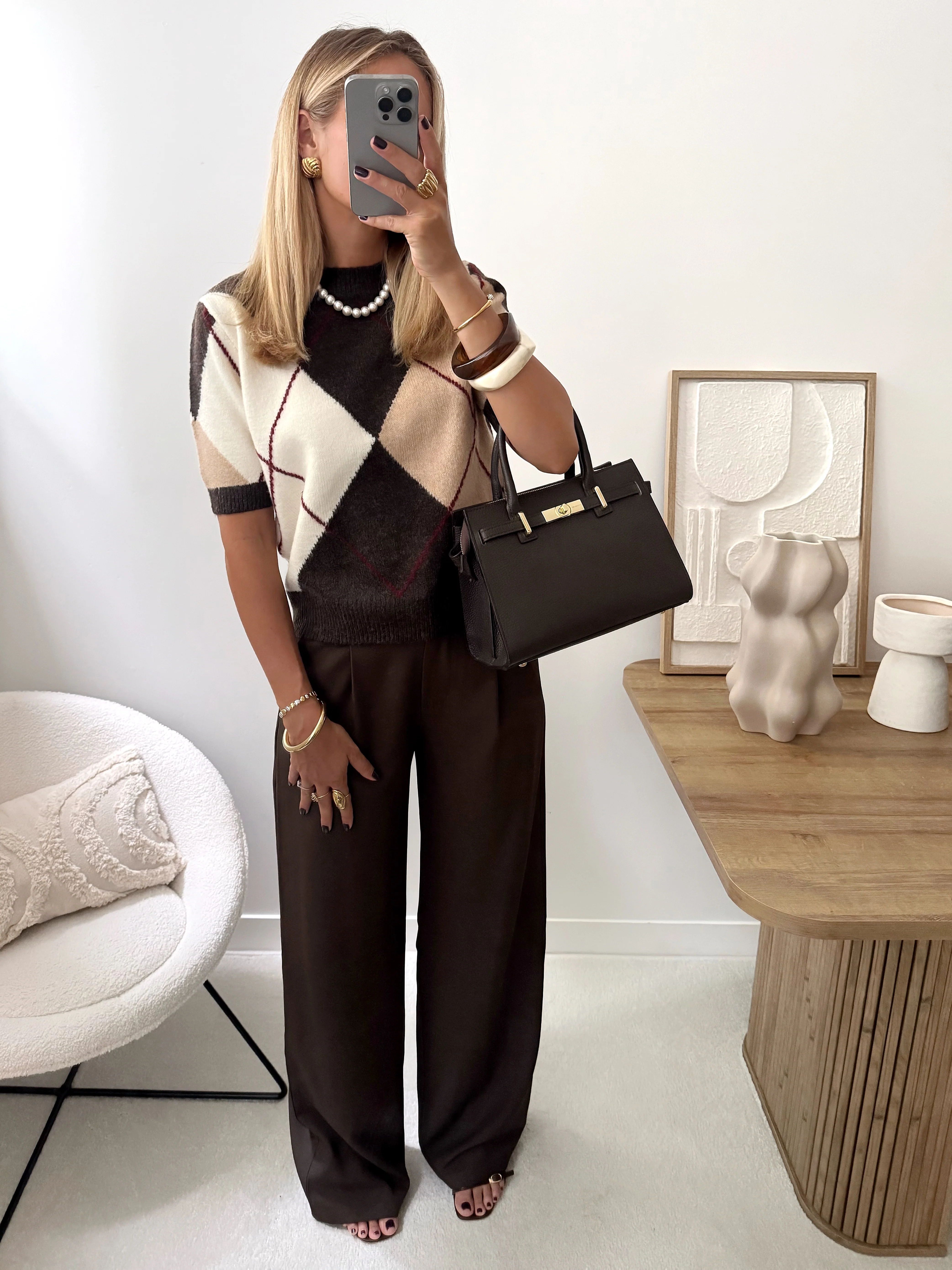 Pantalon tailleur DAMIEN - chocolat - Image 8