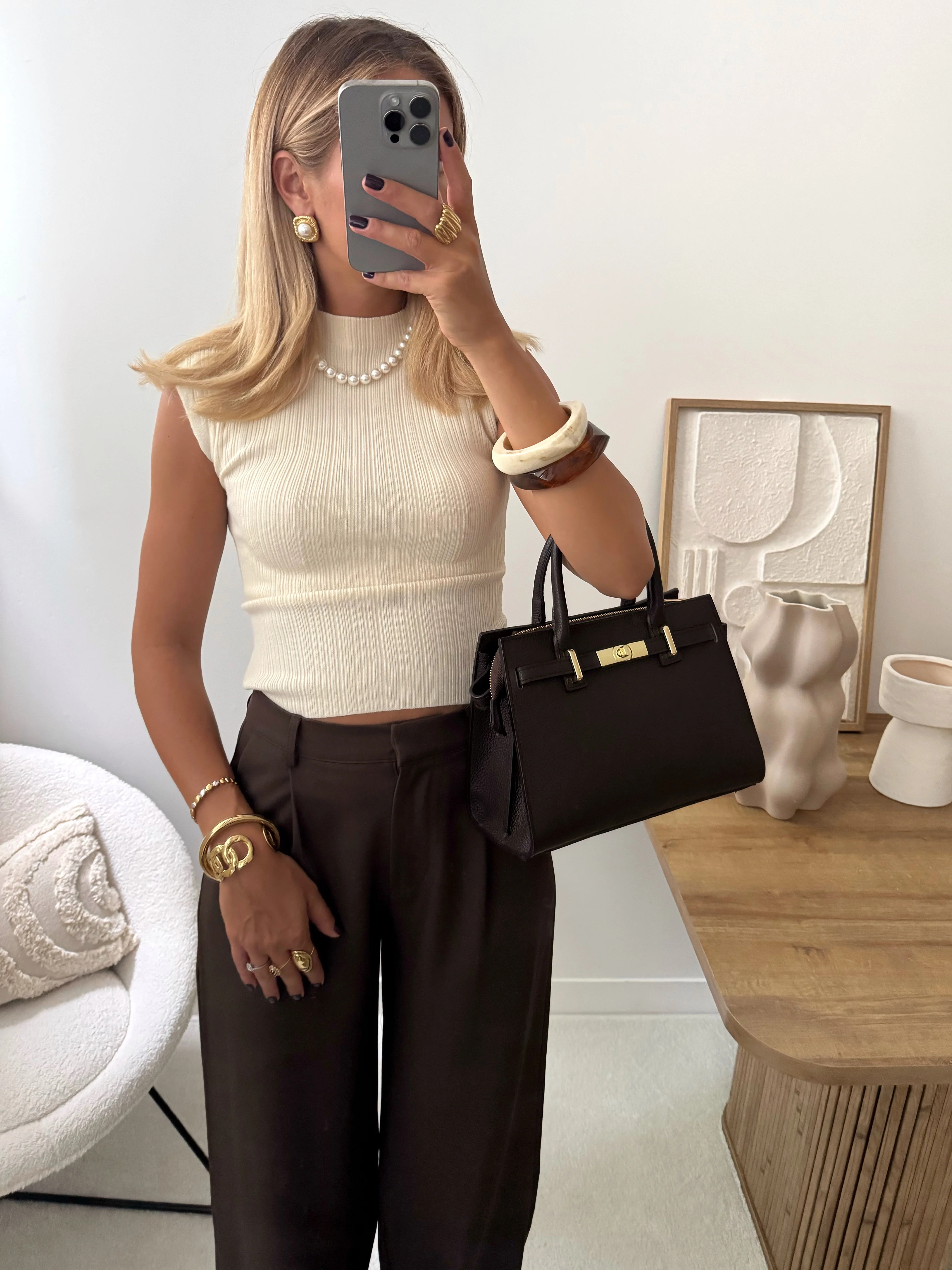 Pantalon tailleur DAMIEN - chocolat - Image 9