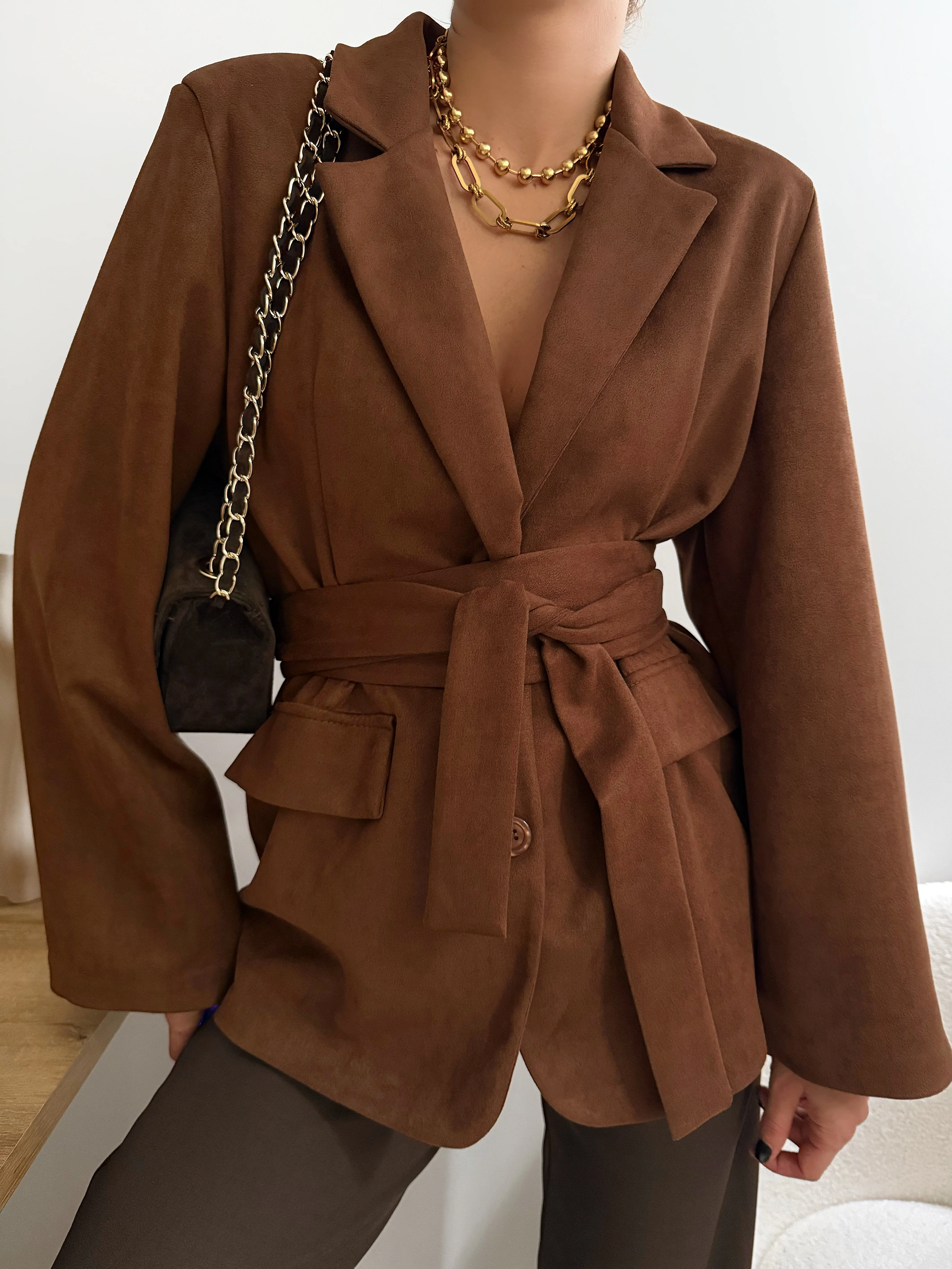 Veste blazer en suédine PIEDRA - Image 4
